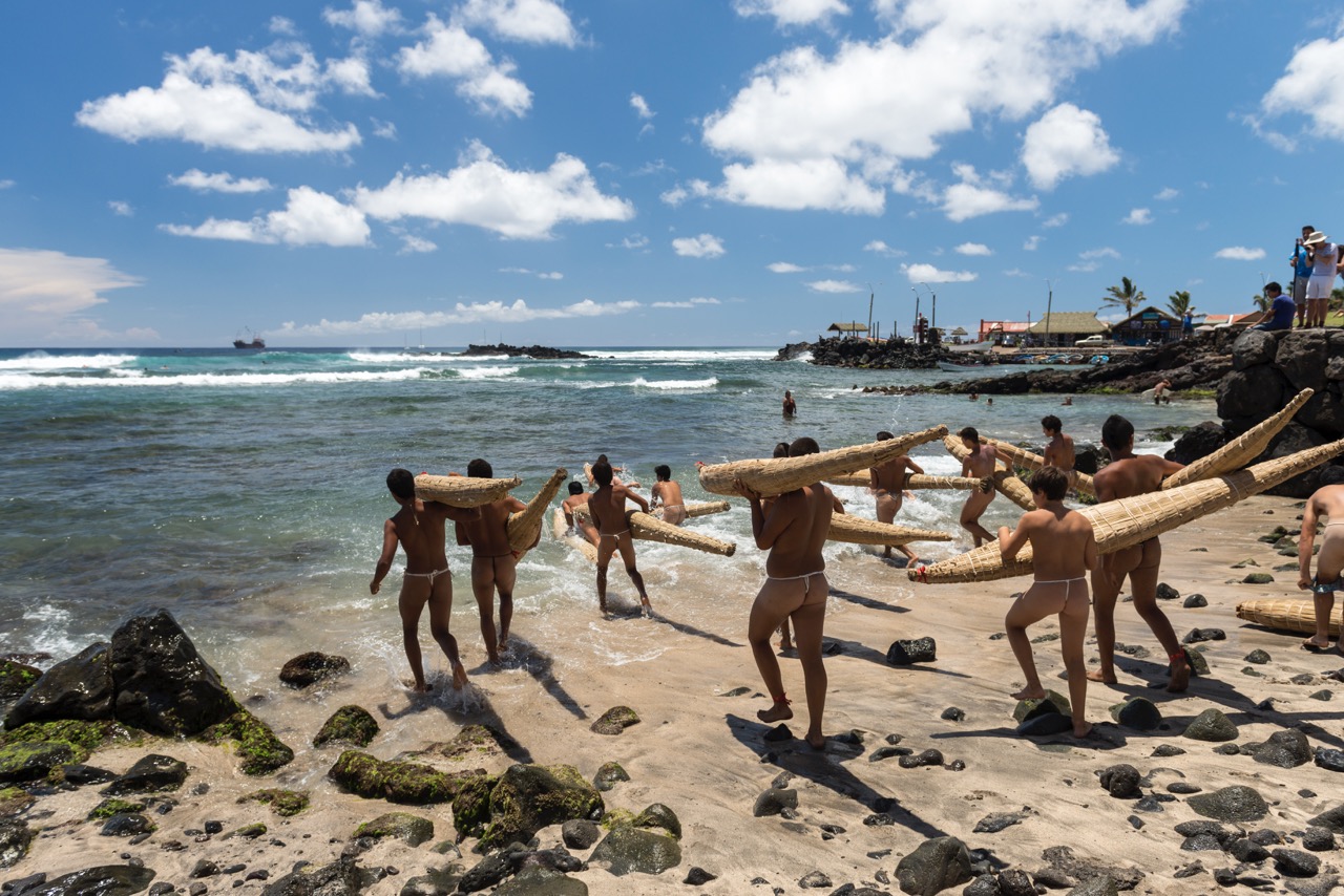 Easter Island - Haka Ngaru body surfing during Tapati Festival Large